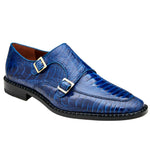 Belvedere Valiente Ostrich Monk Strap Shoes Antique Ocean (2442)