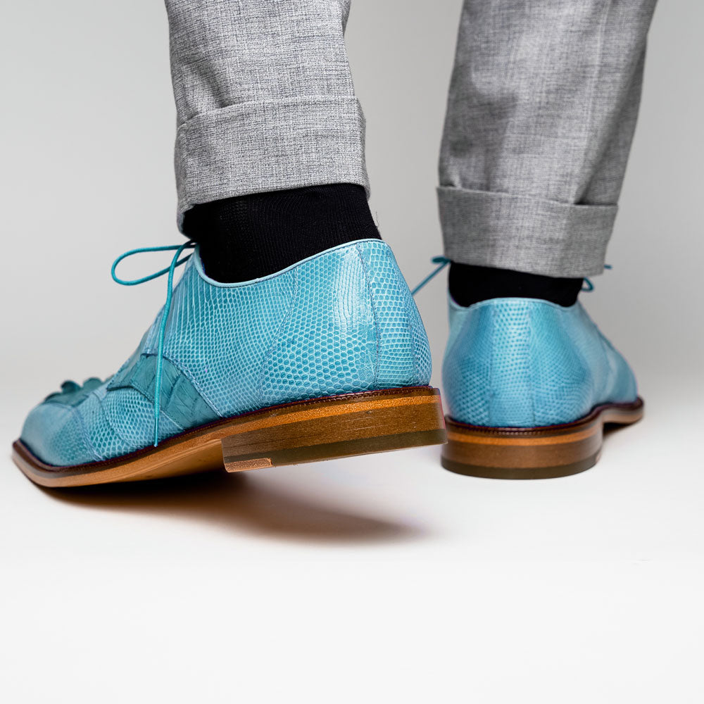 Belvedere Valter Caiman Crocodile & Lizard Shoes Summer Blue (1480)