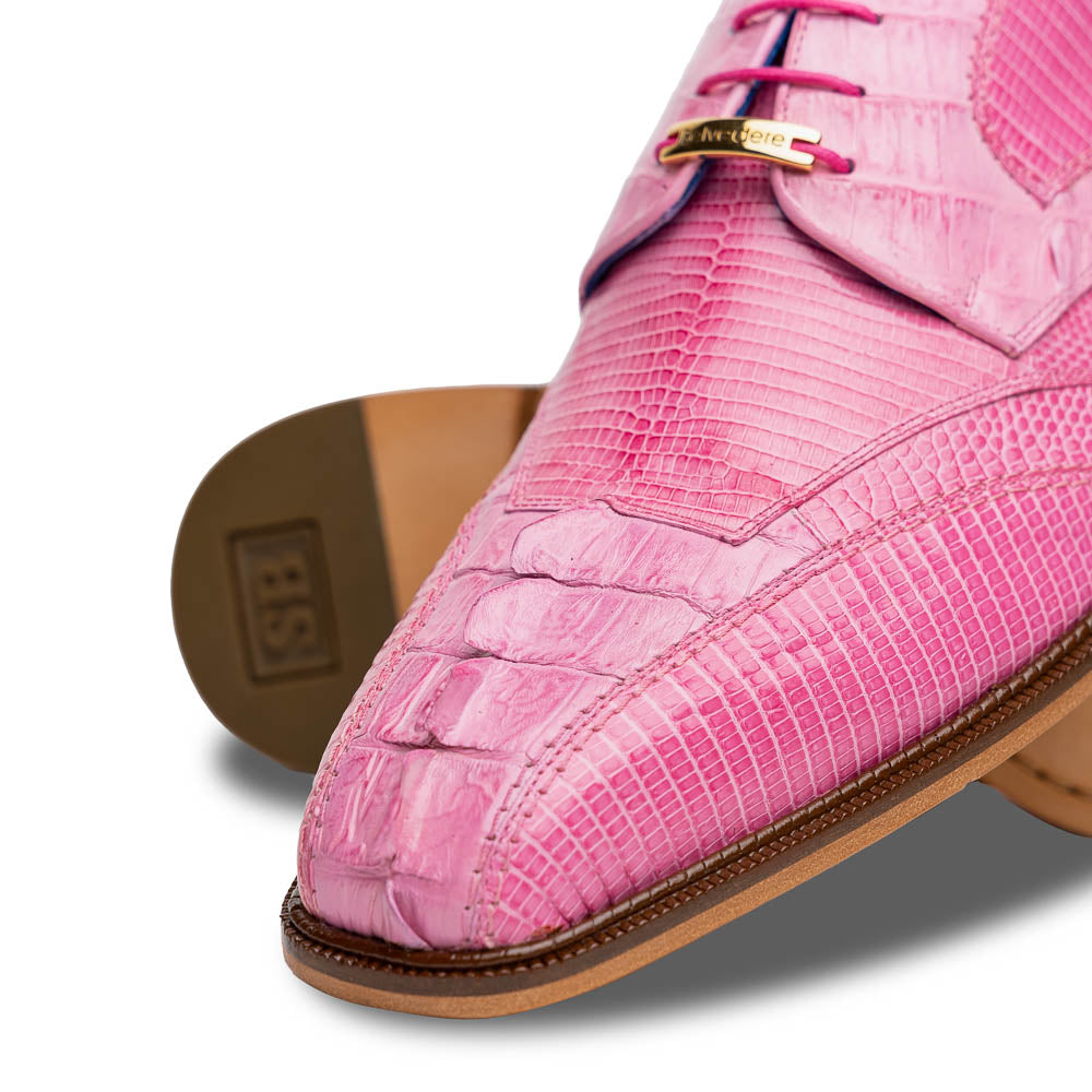 Belvedere Valter Caiman Crocodile & Lizard Shoes Rose Pink (1480)