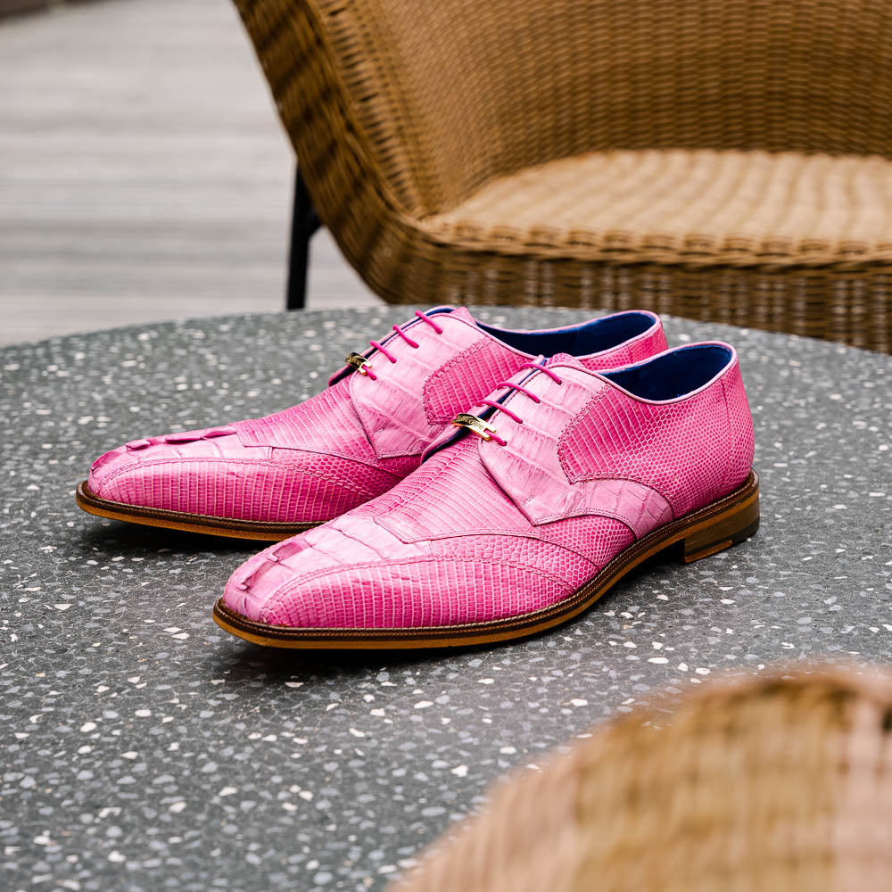 Belvedere Valter Caiman Crocodile & Lizard Shoes Rose Pink (1480)
