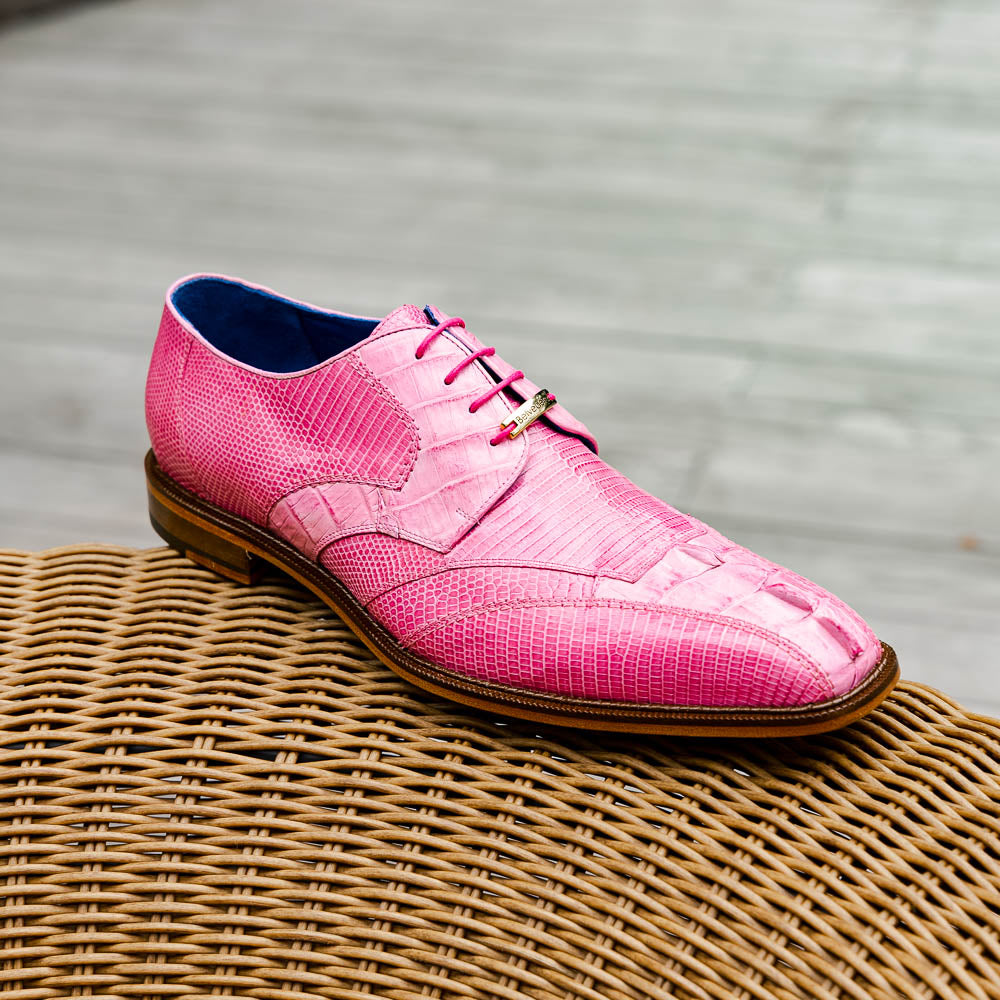 Belvedere Valter Caiman Crocodile & Lizard Shoes Rose Pink (1480)