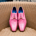 Belvedere Valter Caiman Crocodile & Lizard Shoes Rose Pink (1480)