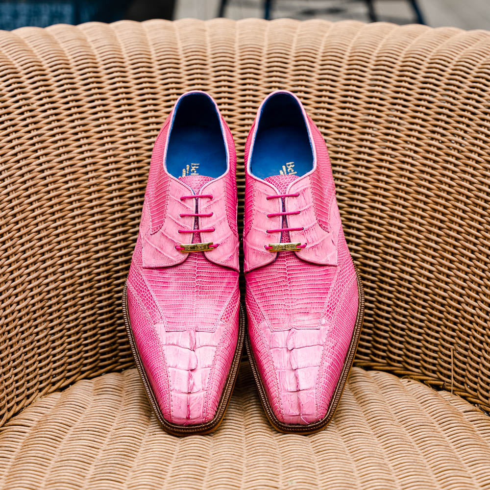 Belvedere Valter Caiman Crocodile & Lizard Shoes Rose Pink (1480)