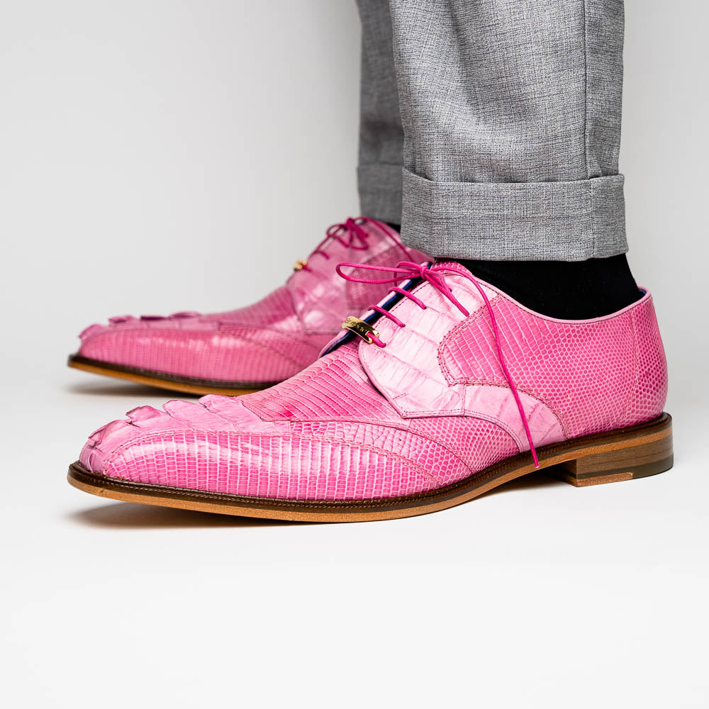 Belvedere Valter Caiman Crocodile & Lizard Shoes Rose Pink (1480)