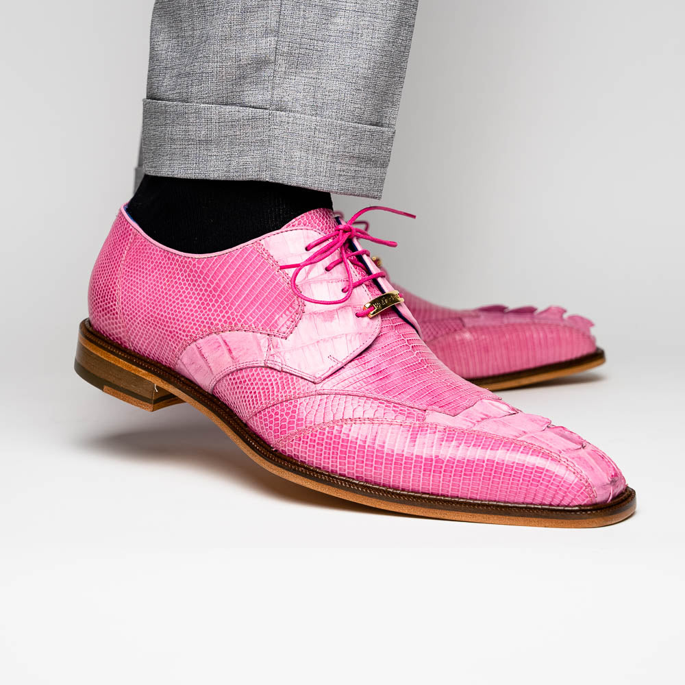 Belvedere Valter Caiman Crocodile & Lizard Shoes Rose Pink (1480)
