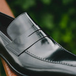 Moreschi Vancouver Apron Toe Penny Loafers Black