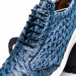 Marco Di Milano Varenna Ostrich Quill Sneakers Blue Jean