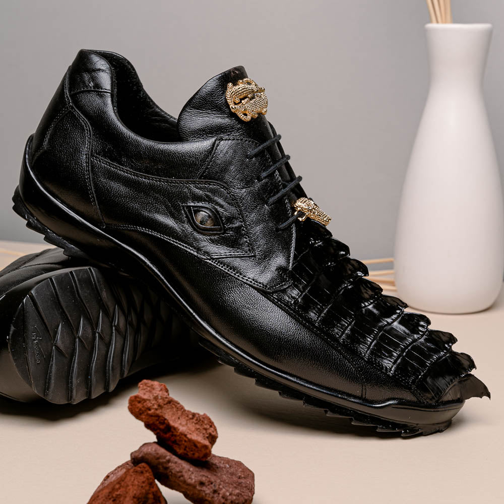 Belvedere Vasco Hornback & Calfskin Sneakers Black (336122)