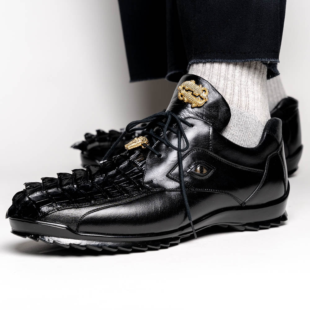 Belvedere Vasco Hornback & Calfskin Sneakers Black (336122