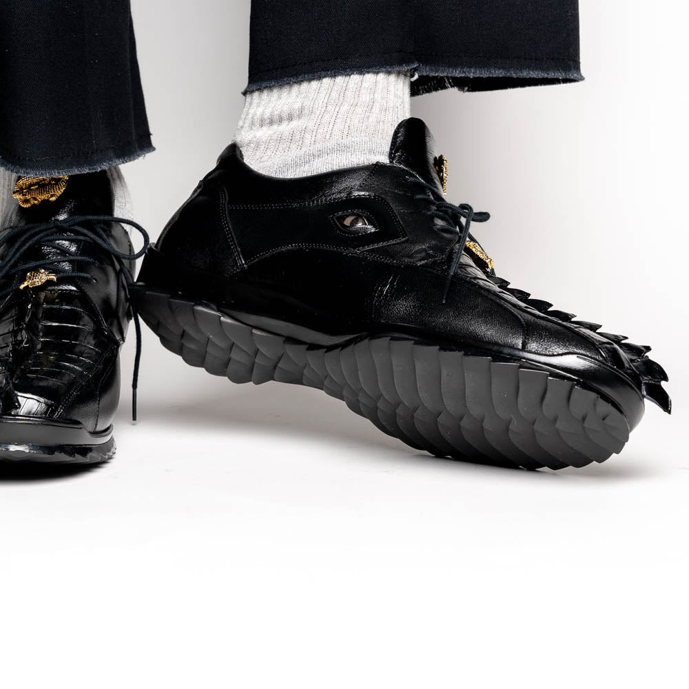 Belvedere Vasco Hornback & Calfskin Sneakers Black (336122)