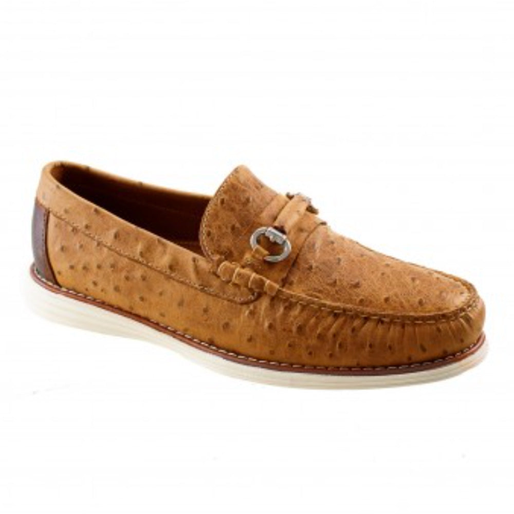 TB Phelps Freeport Ostrich Embossed Bridge Bits® Loafer Tan