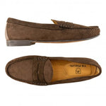 TB Phelps Ventura Sueded Calfskin Penny Loafer Chocolate