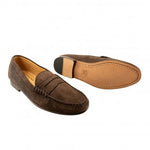 TB Phelps Ventura Sueded Calfskin Penny Loafer Chocolate
