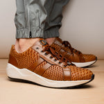 Marco Di Milano Verona Python & Calfskin Sneakers Honey