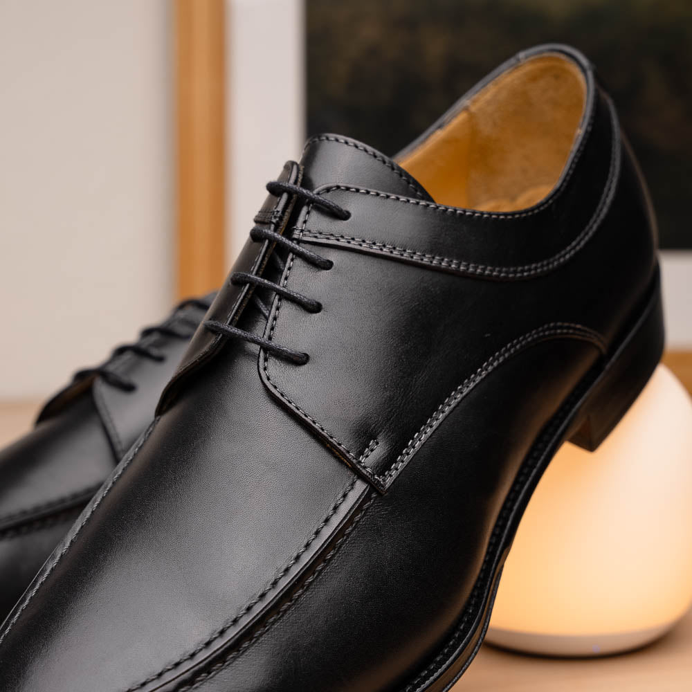 Zelli Verona Apron Toe Dress Lace Up Shoes Black