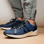 Marco Di Milano Verona Python & Calfskin Sneakers Navy