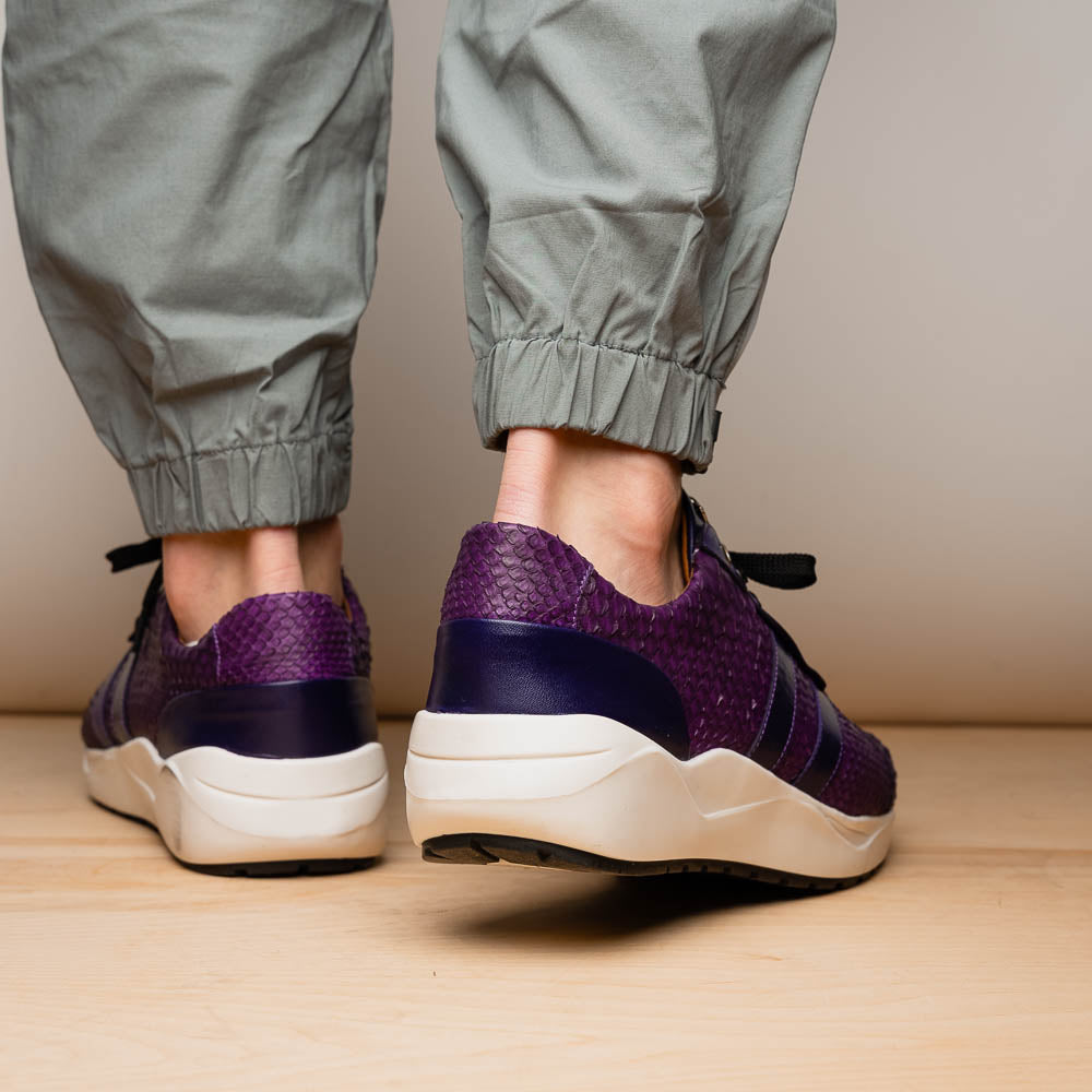 Marco Di Milano Verona Python & Calfskin Sneakers Purple