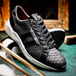 Marco Di Milano Verona Python & Calfskin Sneakers Black