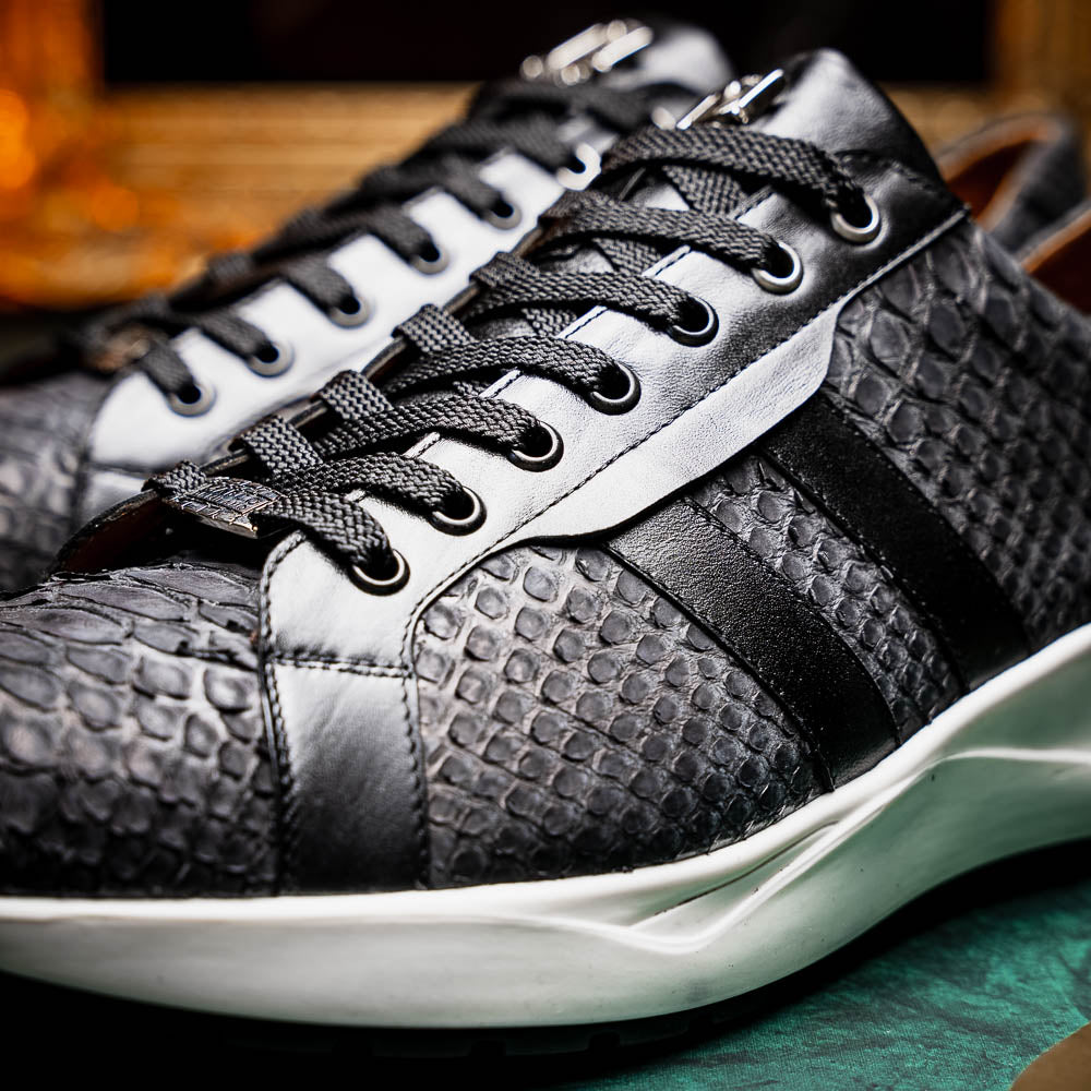 Marco Di Milano Verona Python & Calfskin Sneakers Black