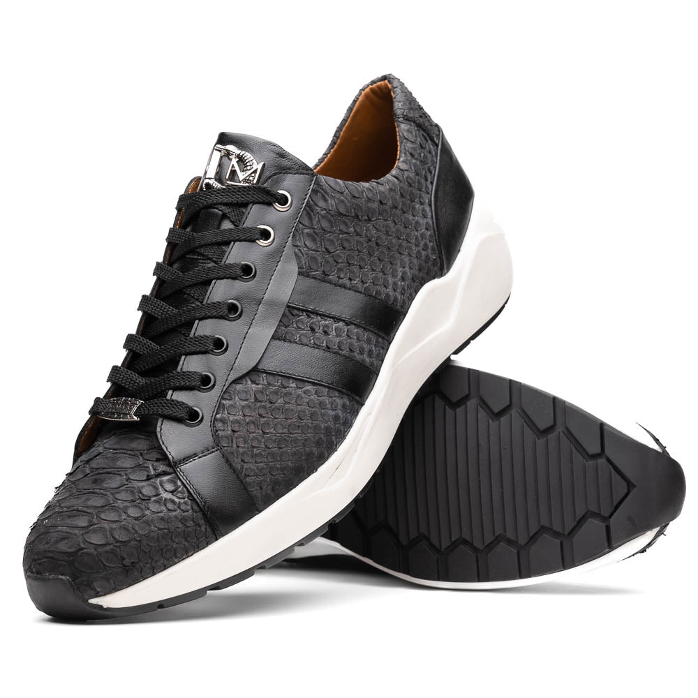Marco Di Milano Verona Python & Calfskin Sneakers Black