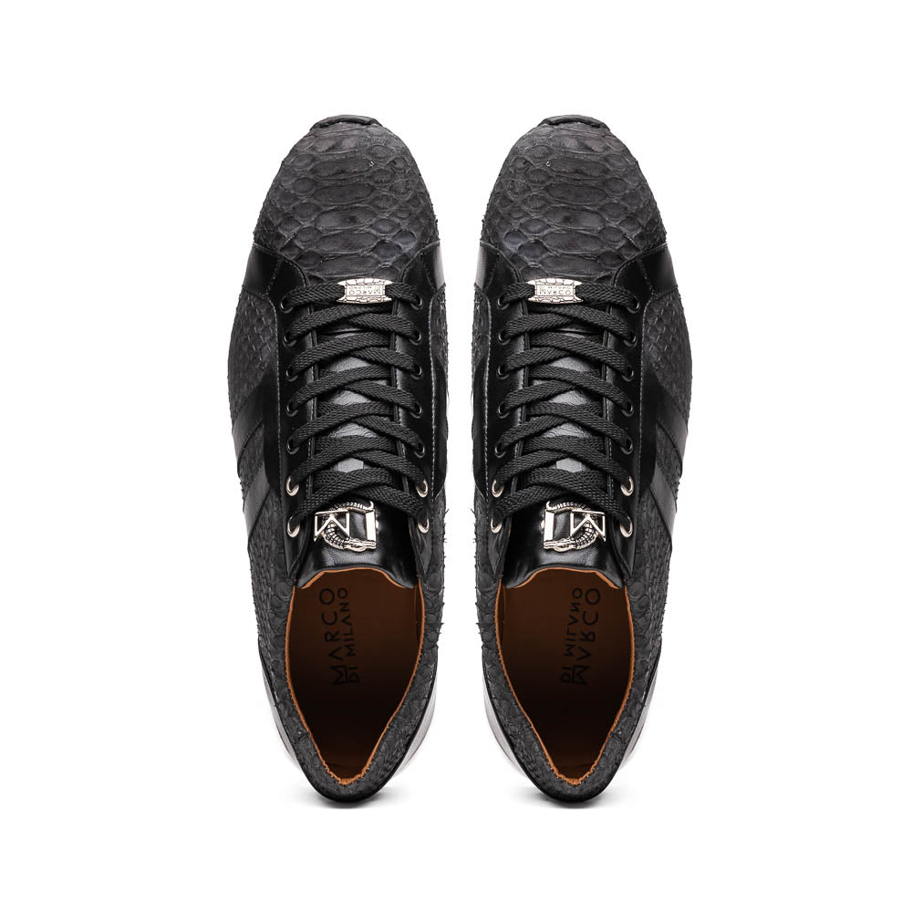 Marco Di Milano Verona Python & Calfskin Sneakers Black