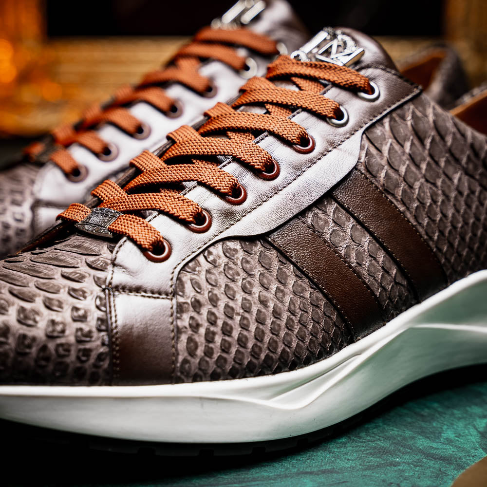 Marco Di Milano Verona Python & Calfskin Sneakers Brown