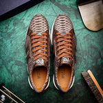 Marco Di Milano Verona Python & Calfskin Sneakers Brown