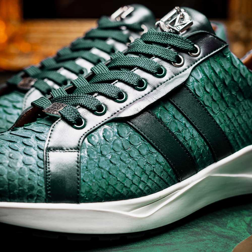 Marco Di Milano Verona Python & Calfskin Sneakers Green