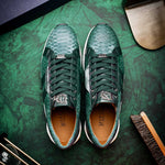 Marco Di Milano Verona Python & Calfskin Sneakers Green