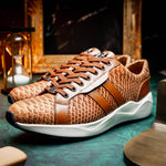 Marco Di Milano Verona Python & Calfskin Sneakers Honey
