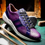 Marco Di Milano Verona Python & Calfskin Sneakers Purple