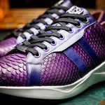 Marco Di Milano Verona Python & Calfskin Sneakers Purple