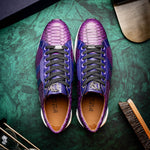 Marco Di Milano Verona Python & Calfskin Sneakers Purple