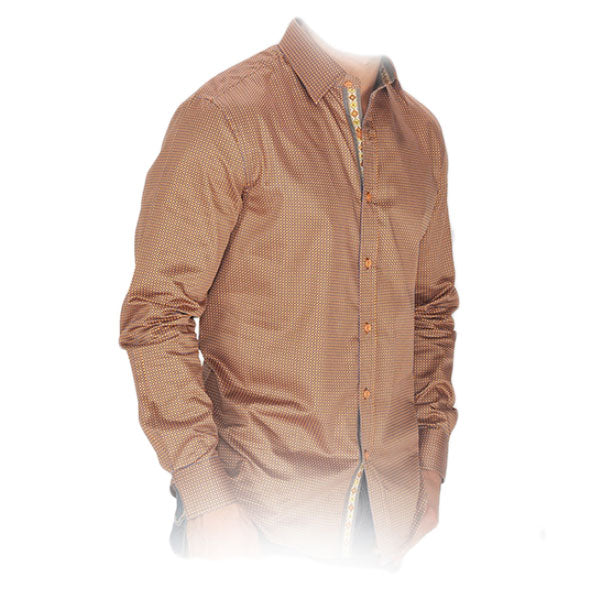 Vestigium R1604 Men's Long Sleeve Fashion Shirts Yellow