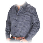 Vestigium R1606 Men's Long Sleeve Fashion Shirts Black Gray