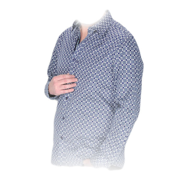 Vestigium R1608 Men's Long Sleeve Fashion Shirts Navy Blue