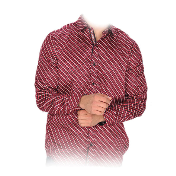 Vestigium R1609 Men's Long Sleeve Fashion Shirts Red