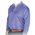 Vestigium R1610 Men's Long Sleeve Fashion Shirts Blue Gray