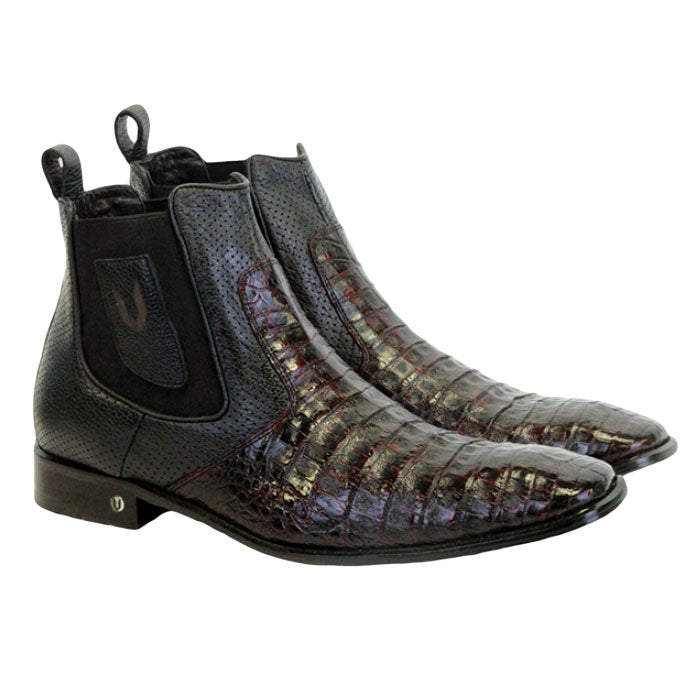 Vestigium Caiman Belly Chelsea Boots Black Cherry