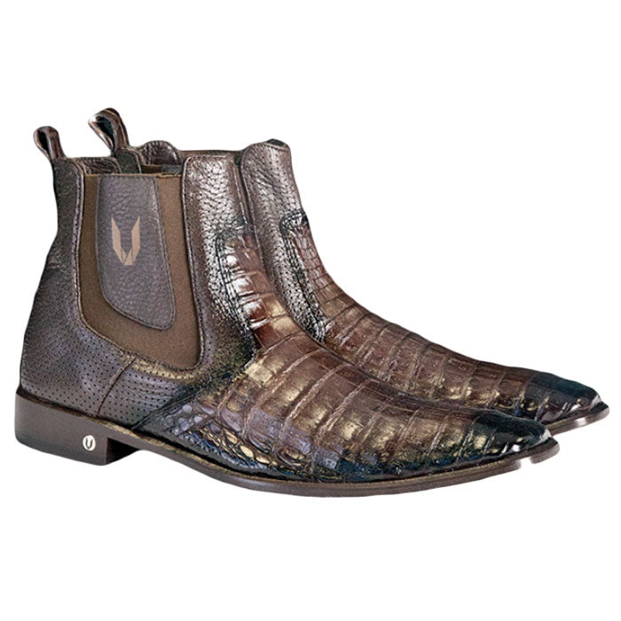 Vestigium Caiman Belly Chelsea Boots Faded Brown 