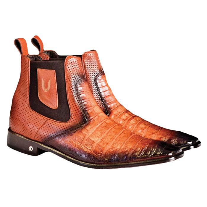 Vestigium Caiman Belly Chelsea Boots Faded Cognac