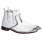 Vestigium Caiman Belly Chelsea Boots Faded White