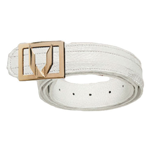 Vestigium Caiman Belly Dressy Belt White