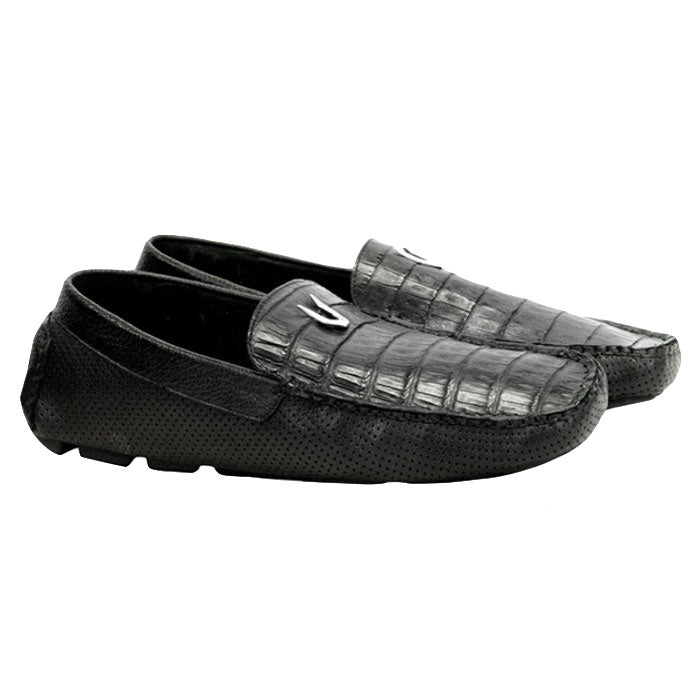 Vestigium Caiman Belly Driving Loafers Black