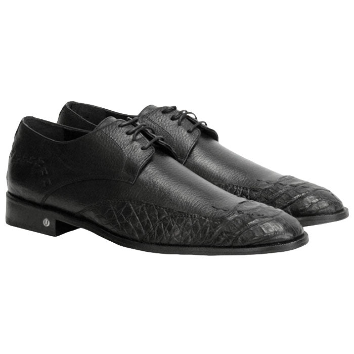 Vestigium Caiman Belly Oxford Shoes Black