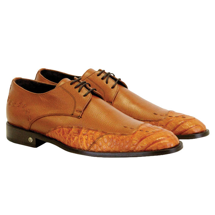 Vestigium Caiman Belly Oxford Shoes Cognac