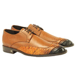 Vestigium Caiman Belly Oxford Shoes Faded Cognac