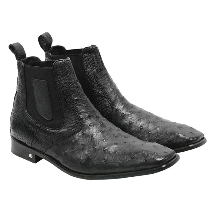 Vestigium Ostrich Chelsea Boots Black