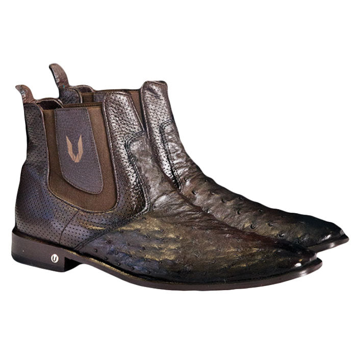 Vestigium Ostrich Chelsea Boots Faded Brown