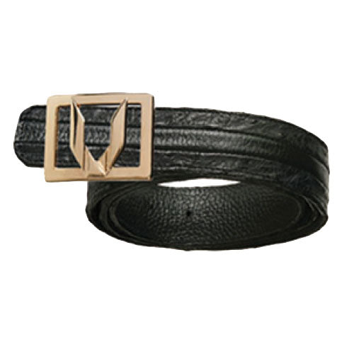 Vestigium Ostrich Dressy Belt Black